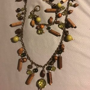 Beaded necklace and bracelet